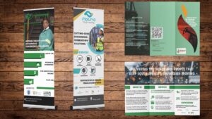 pullout banners trifold brochures developed by Kalahari design studio.